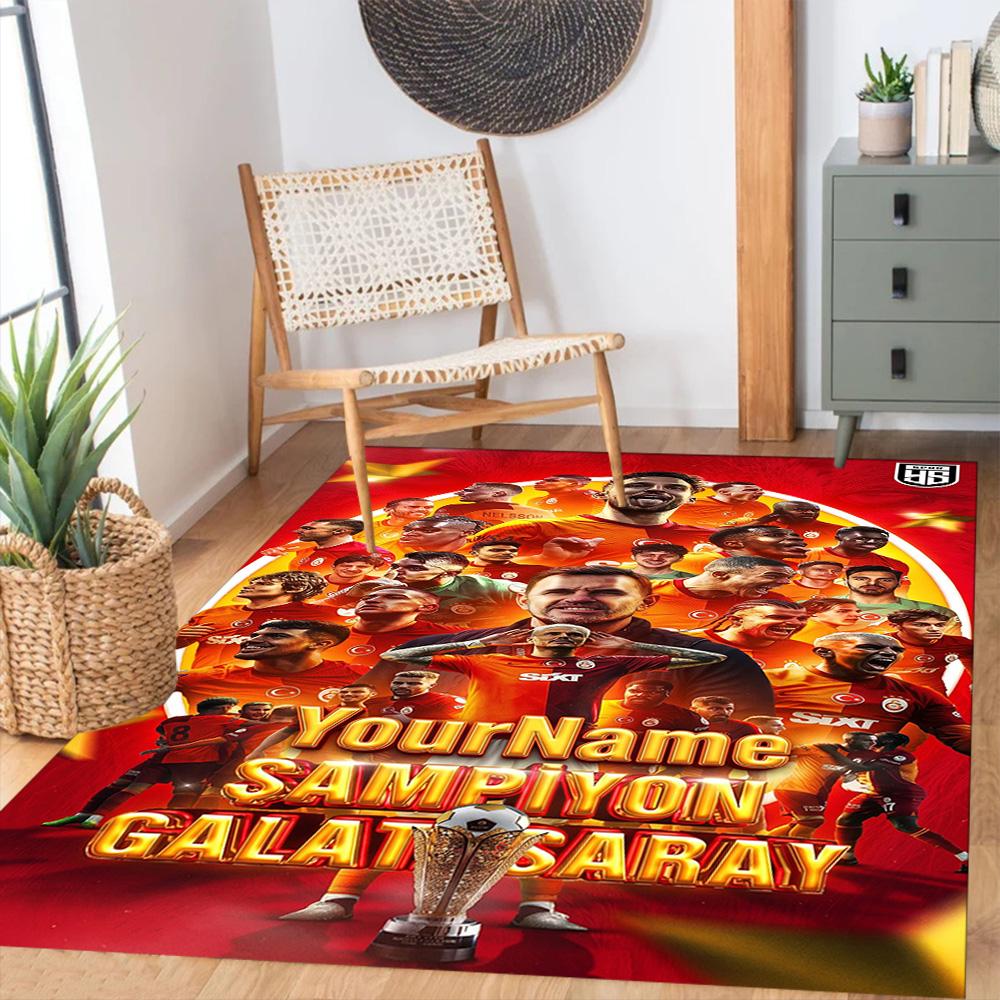 Galatasaray 77 Personalized Text Carpet Suitable for Foyer Living Rooms Study room Outdoor Anti-slip Rug Anime Office Decor