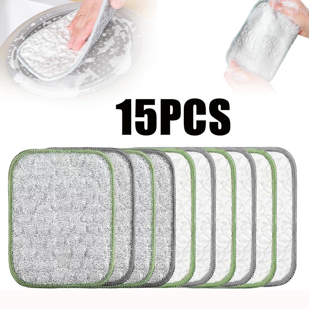 Silberfaser Doppellagig Antihaft Ölreinigungstuch Saugfähiges Geschirrtuch Baumwollgaze Topfschrubber für die Küche