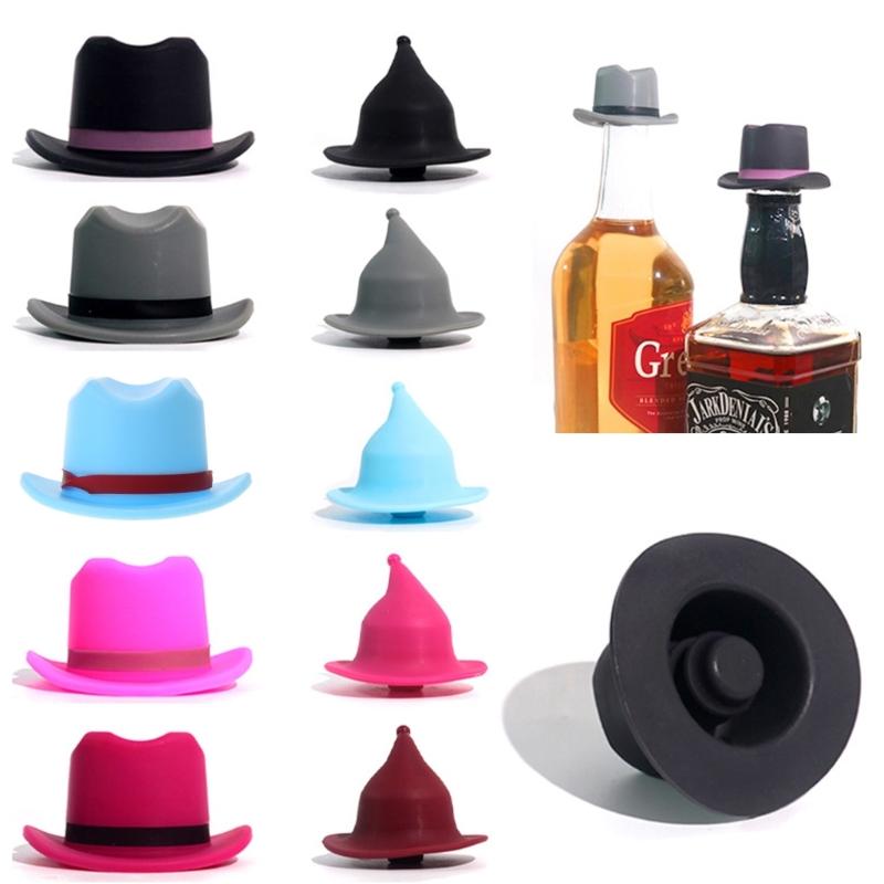 Champagne Corks Wine Stopper Preserver Hat Shaped Wine Saver Pump Silicone Wine Bottle Stopper Perfect for Wine Lover