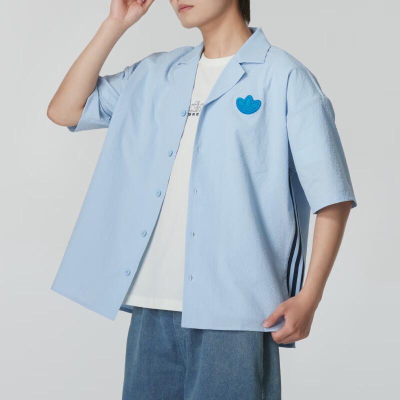 adidas Originals Comfortable Breathable Polo Shirt Men Tops Blue JI7230