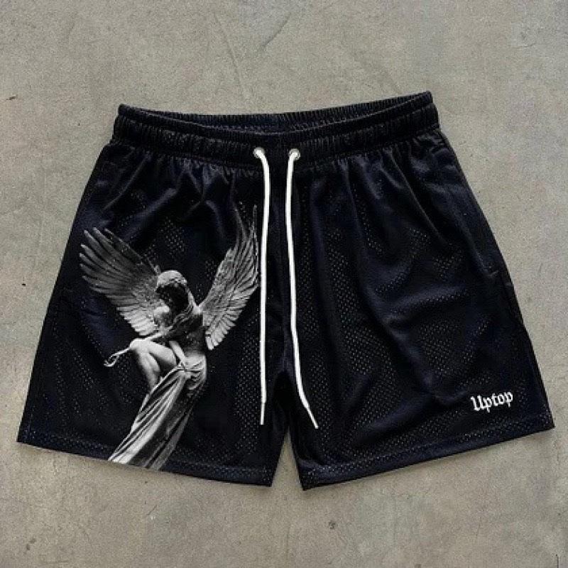 FlowStreet Summer Hot Selling 3D Printed Flame Printed Shorts, Quick Drying Sweat Absorbing Sports Shorts
