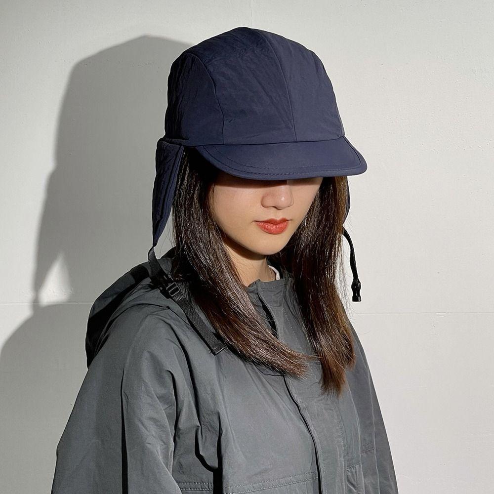 Fashion Retro Bomber Hat Solid Color Windproof Ear Protection Hat Thicken Lei Feng Hat for Men Women
