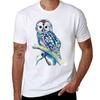 Owl Colourful Owl Art Tshirt Casual Basic Short Sleeve Tshirt