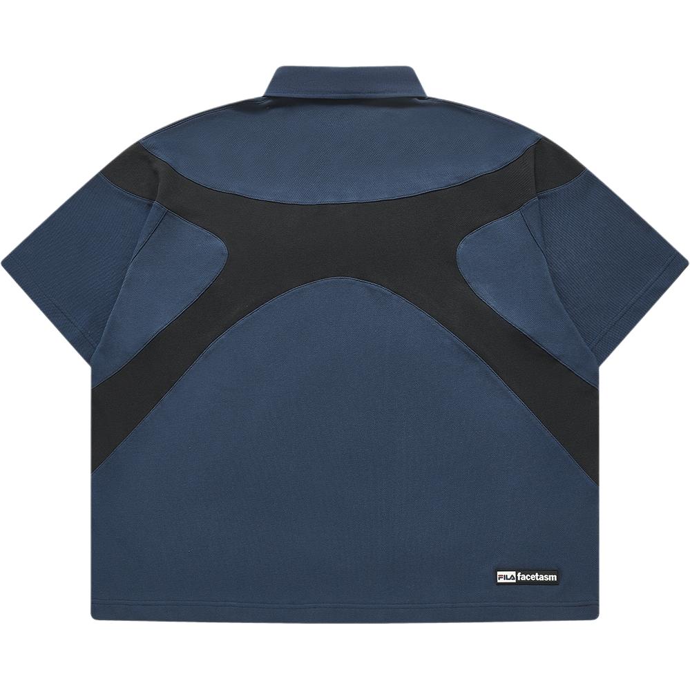 FILA Fusion x Facetasm Sport Loose Fit Short Sleeve Polo Shirt Men tops Blue T11M427101F-NV