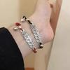 Stylish Chinese Red String Bracelet With Five Emperor Coins Plated Unisex Alloy