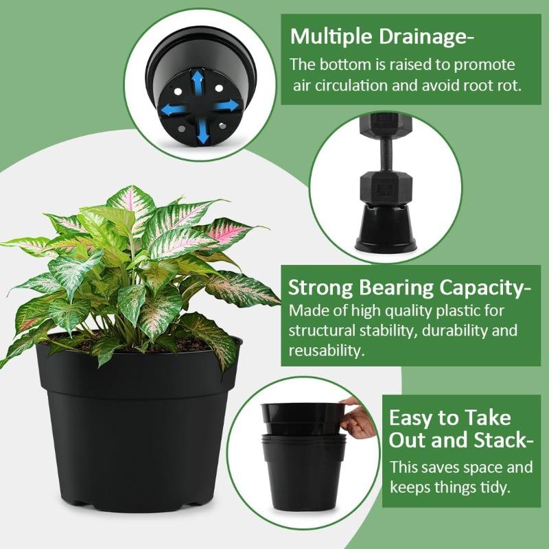 4/5/6inch Nursery Pots with Drainage Hole Thickened Plants Nursery Seeding Cup Grow Box Seed Starter Pot Garden Potted Container