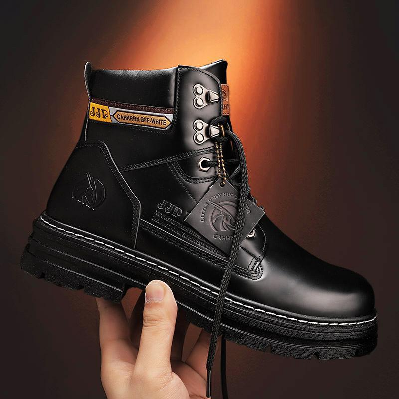 

Осень и зима ботинки Мартин мужские 2025 новая мужская обувь высокие берцы британский стиль рабочие ботинки мужские повседневные трендовые ботинки с большой головой 44