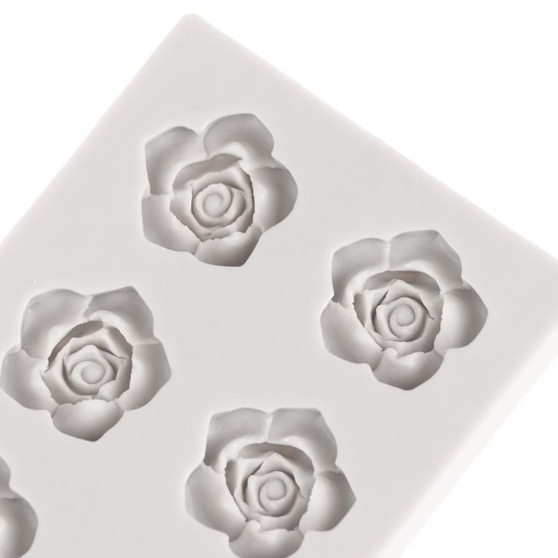 Mini Rose Camellia Daisy Flower Silicone Sugarcraft Mold Diy Clay Model Cake Decorating Tools Baking Accessories