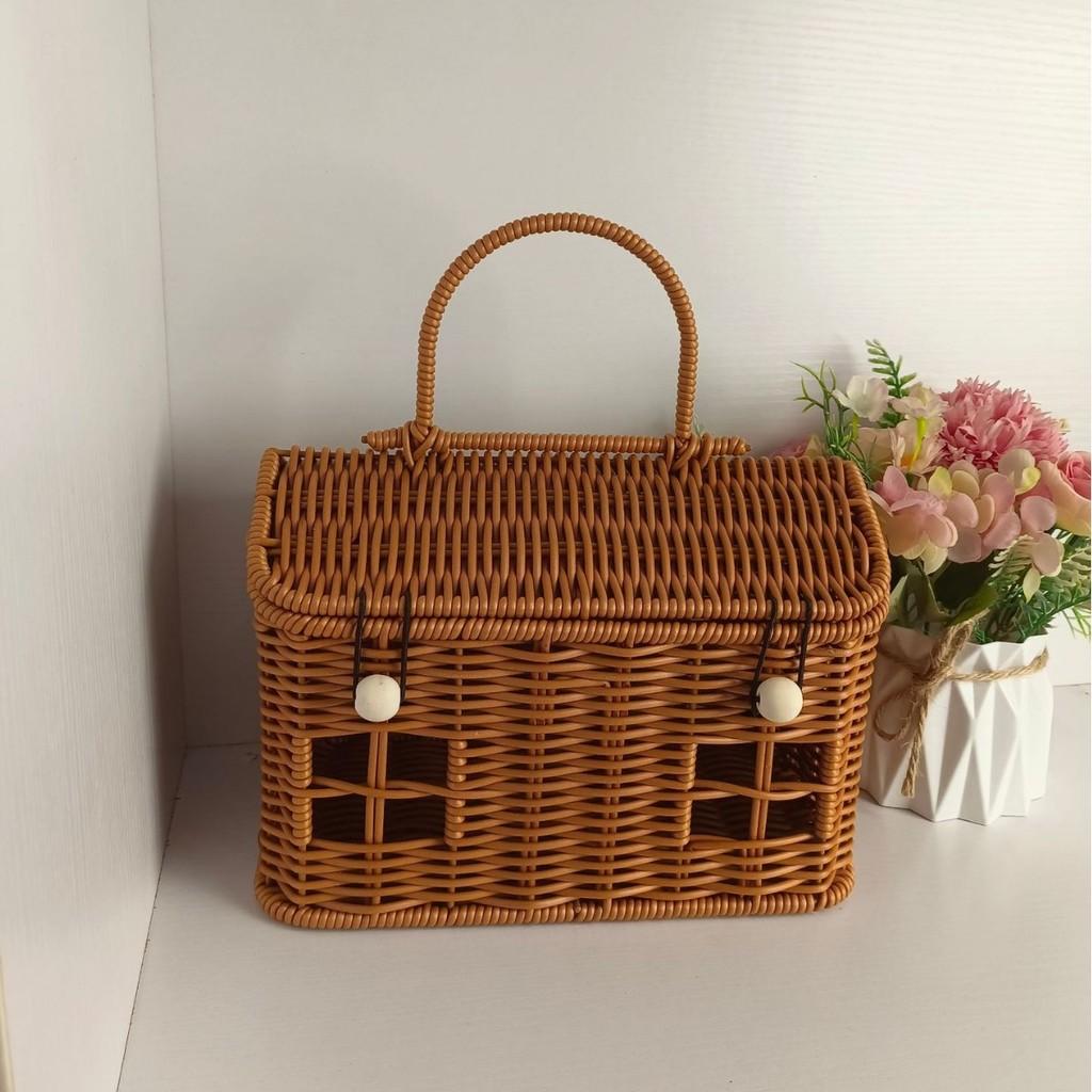 Modern Minimalist Handwoven Basket With Pp Material For Storage And Organizer Use