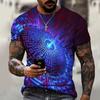 Fashion Men's T-Shirts 3d Vortex Printed Men's Clothing Street Designer Short Sleeved Loose Oversized Tshirts Daily Casual Tops