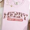 Merry Country Christmas Comfort Colors Shirt, Merry Christmas T-Shirt, Christmas New Year Shirt, Country Girl Tee, Cowgirl Christmas Shirt