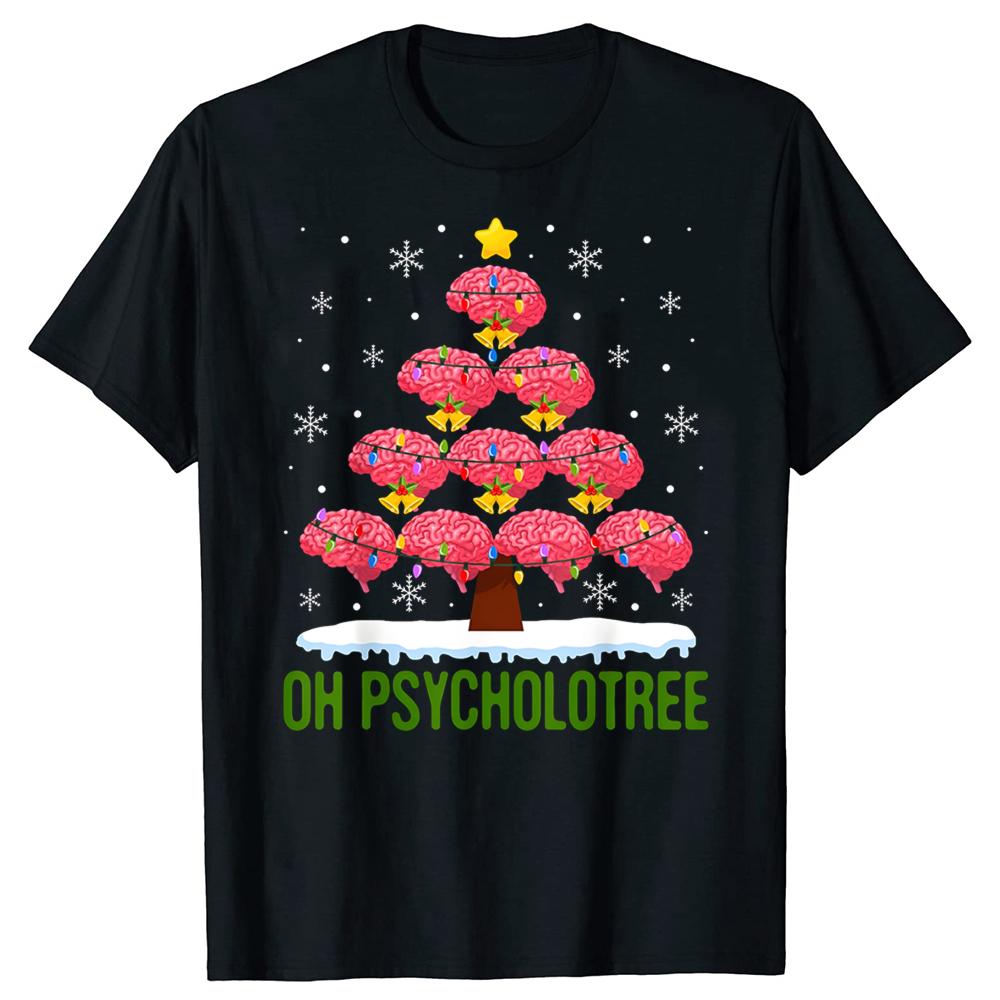 

Christmas Tree Oh Psycholotree Psychology Brain T-shirts Men Fashion Print Loose Oversized Streetwear Hip Hop Unisex T Shirt ... 5XL різнокольоровий