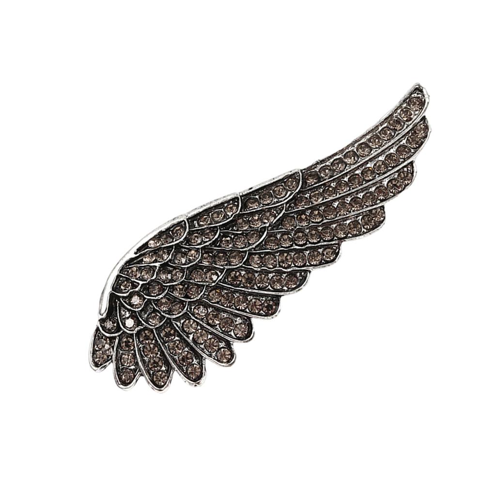 Vintage Angel Wing Brooch With Sparkling Crystals Elegant Feather Lapel Pin Accessories For Party Office Accessories
