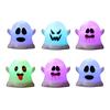 Soft Warm White Ghost Lamp 6 Pcs Decorative Light, LED Color Changing Flameless Battery-Operated Small Figurine Light Mini Spirit Night Lamps, Spooky