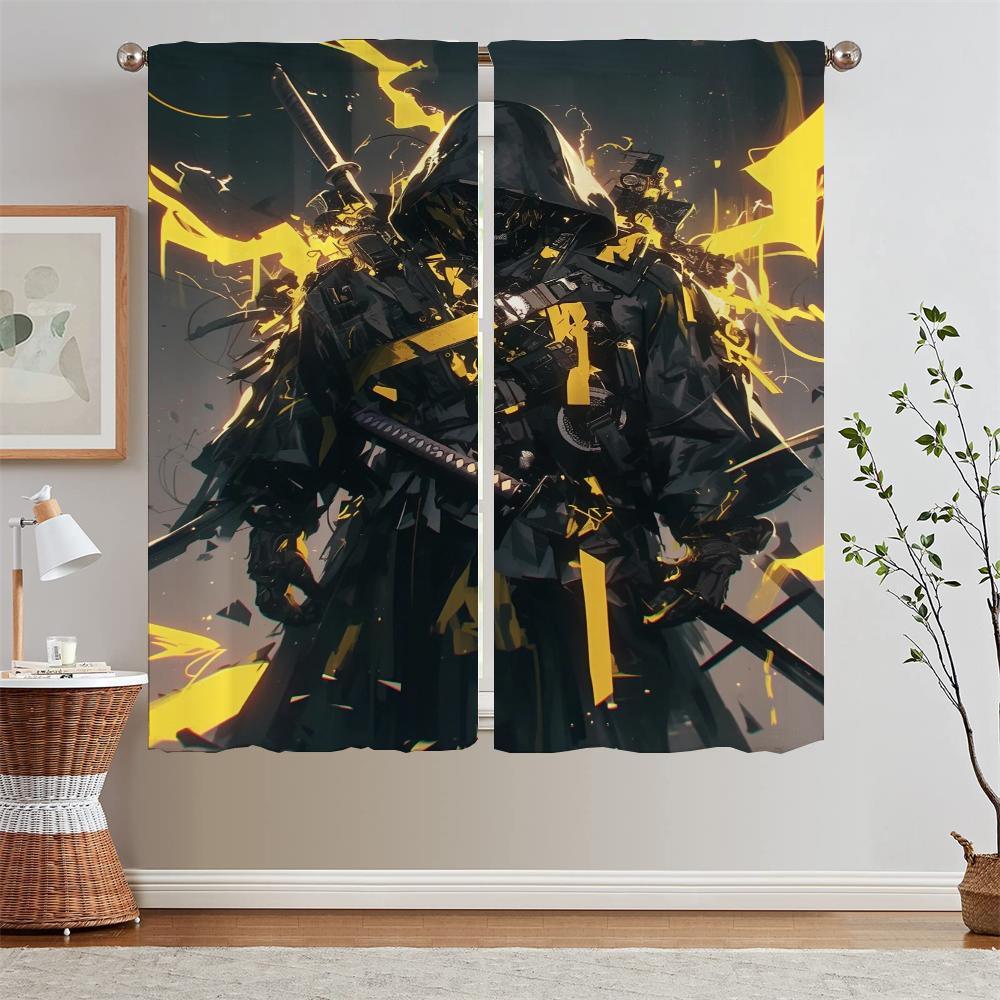 

Thunder Ghost Warrior шифоновые шторы подхваты для молодежной комнаты шторы для гостиной кухонные шторы салон 2 шт жалюзи жалюзи W50xH70cmx2pcs-CL