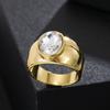 1Pc Fashion Ring, Retro, Exaggerated and Simple Design, Inlaid with Synthetic Zircon, Daily Use