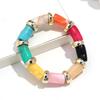 Vintage Acrylic Bamboo Beads Bracelets for Women Fashion Resin Chunky Tube Beaded Stretchy Stackable Bracelet New Jewelry Gift