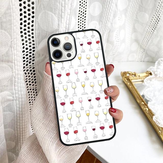 Rotwein Glas Handyhülle Für Samsung Galaxy S10 S22 S23 S24 Note 10 20 Lite S20 Plus S21 Ultra Rückseite
