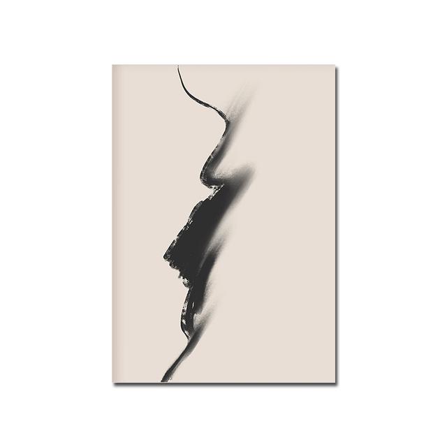 

Modren абстрактные минималистичные черные линии бежевые постеры, печать на холсте, настенные художественные фотографии, украшение для гостиной, спальни 70x120 No Frame