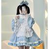 Maid Outfit Cosplay Lolita Dress with Princess Long Light Mori Girl Dreamy Lace Christmas Blue [SSUPTEMBER2] Sleeves, Sleeves, Blue, Style, Cute,