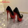 Aphixta New 5.5cm Platform Heels Sexy Pointed Toe Red Sole 16.5cm  Wedding Shoes Naked Black Disco Party Heels Pumps