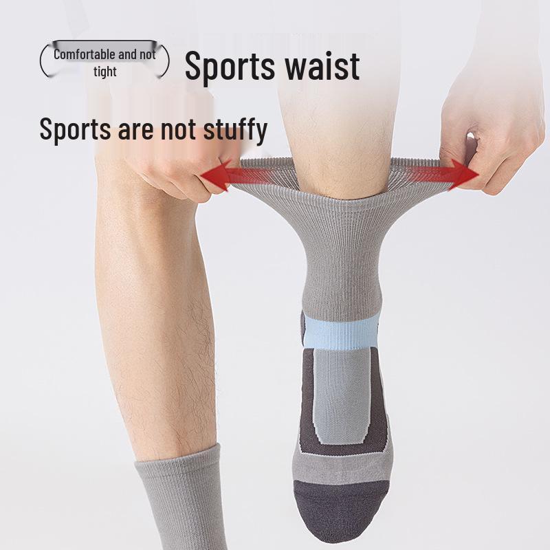 Men's Mid-Calf Professional Basketball Socks - Sweat-Absorbent, Non-Slip, Ideal for Running and Fitness