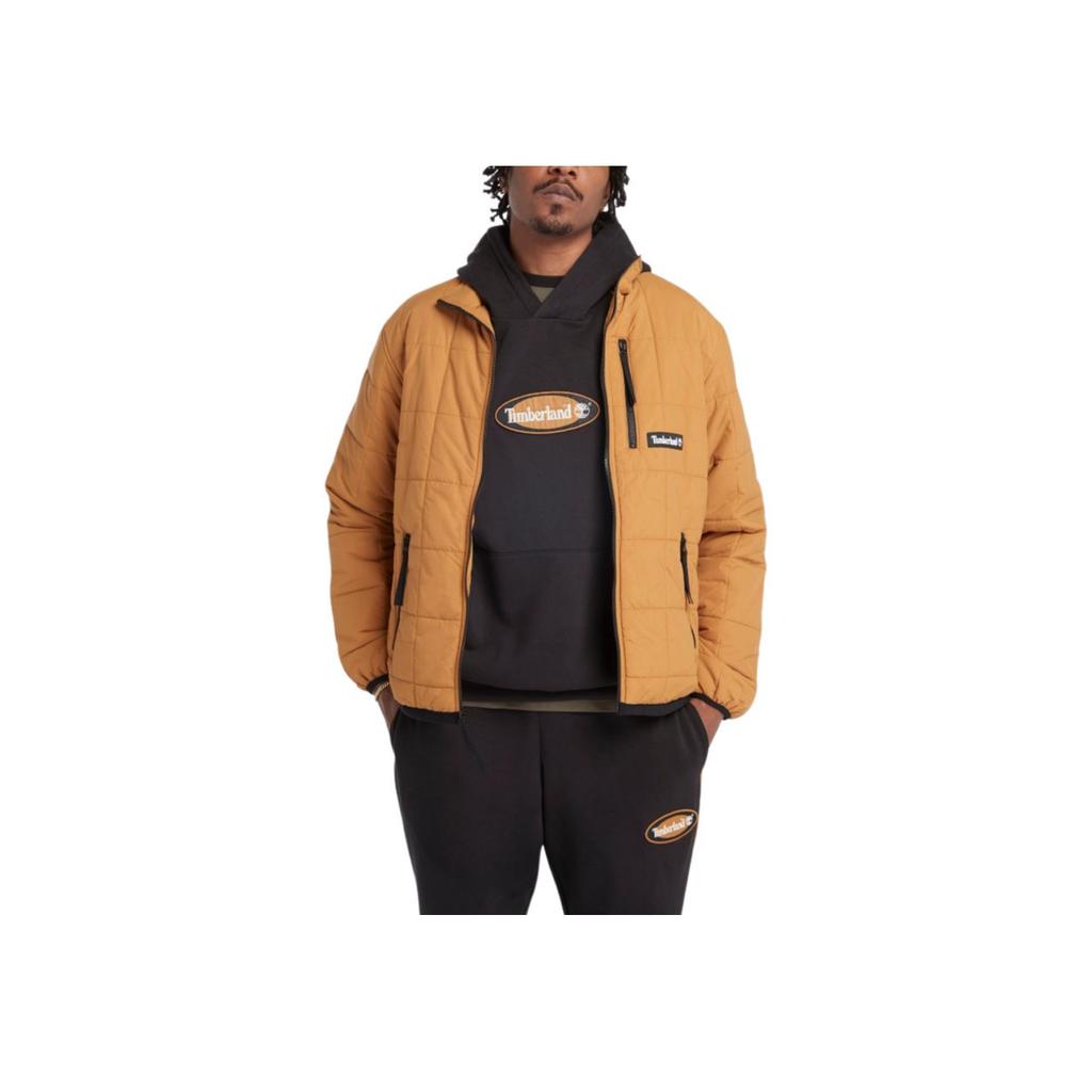 Timberland Logo Casual Stand Collar Zip Long Sleeve Cotton Jacket Unisex Jackets Brown A26ZF-P47