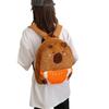 Orange Watermelon Pattern Kids Backpack Plush Internal Storage School Casual