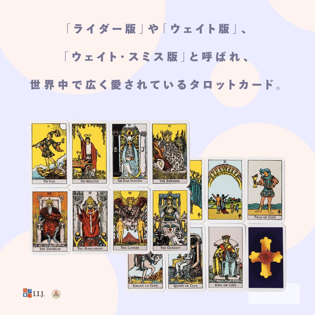 Tarot Arthur Edward Blue Tarot of 78 Pocket Tarot with Japanese Authentic I.I.J. Cards, Rider-Pocket, Edition, A.E. Waite, Cards, Size, Reading,