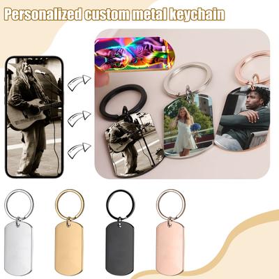 Epoxy Color Printing - Personalized Custom Lettering Stainless Steel Metal Keychain