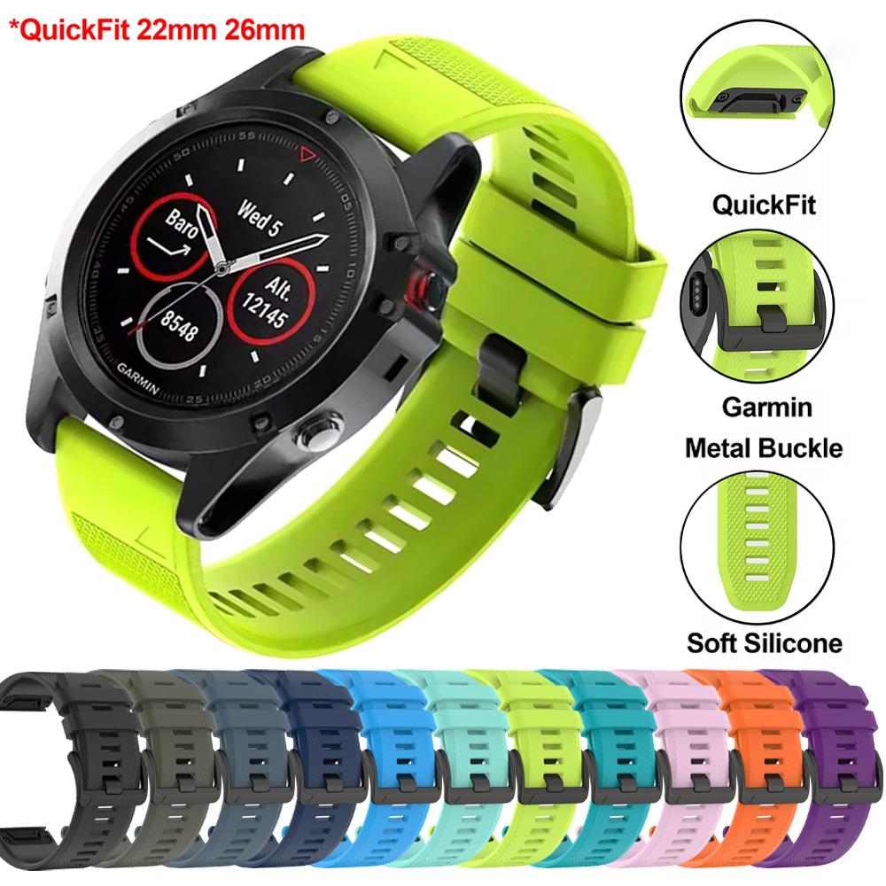 22 26mm Silicone Strap For Garmin Fenix 5 5X Plus Sport Official Band For Garmin Epix Enduro/Fenix 8 Pro 7X 6X 7 6 QuickFit Band