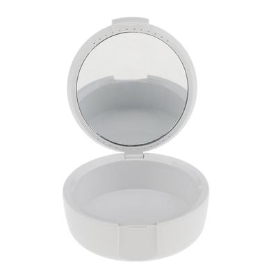 Compact Teeth Guard Holder Polypropylene Mouth Guard Case Ventilated Denture Storage Box with Small Mirror