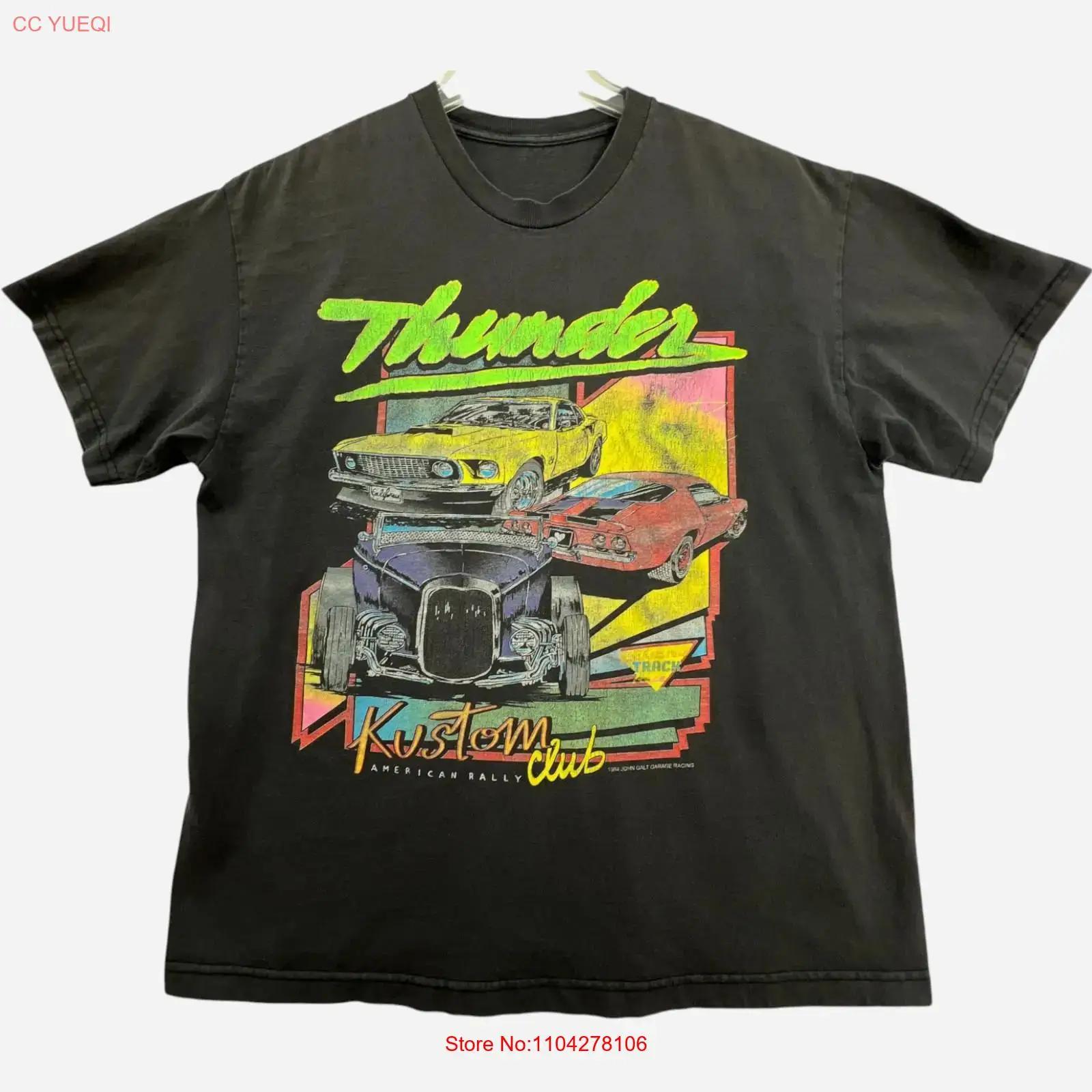 

Vintage 1984 Thunder Kustom Club T Shirt Mens Large Black Cars J Galt vintage Washed Soft graphic Casual fashion Versatile 5XL різнокольоровий