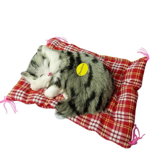 Sleeping Cats Plush Stuffed Toy Press Simulation Sound Animal Cute Doll Kids Gift