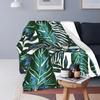 Green Leaves Plant Flannel Throw Blanket All Season Warm King Queen Size Super Soft Lightweight Blanket for Bed Living Room Sofa