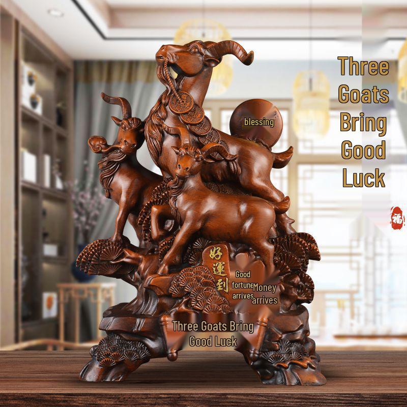 Prosperity Sheep Ornament for Living Room, Wine Cabinet, or Hallway – Housewarming Gift