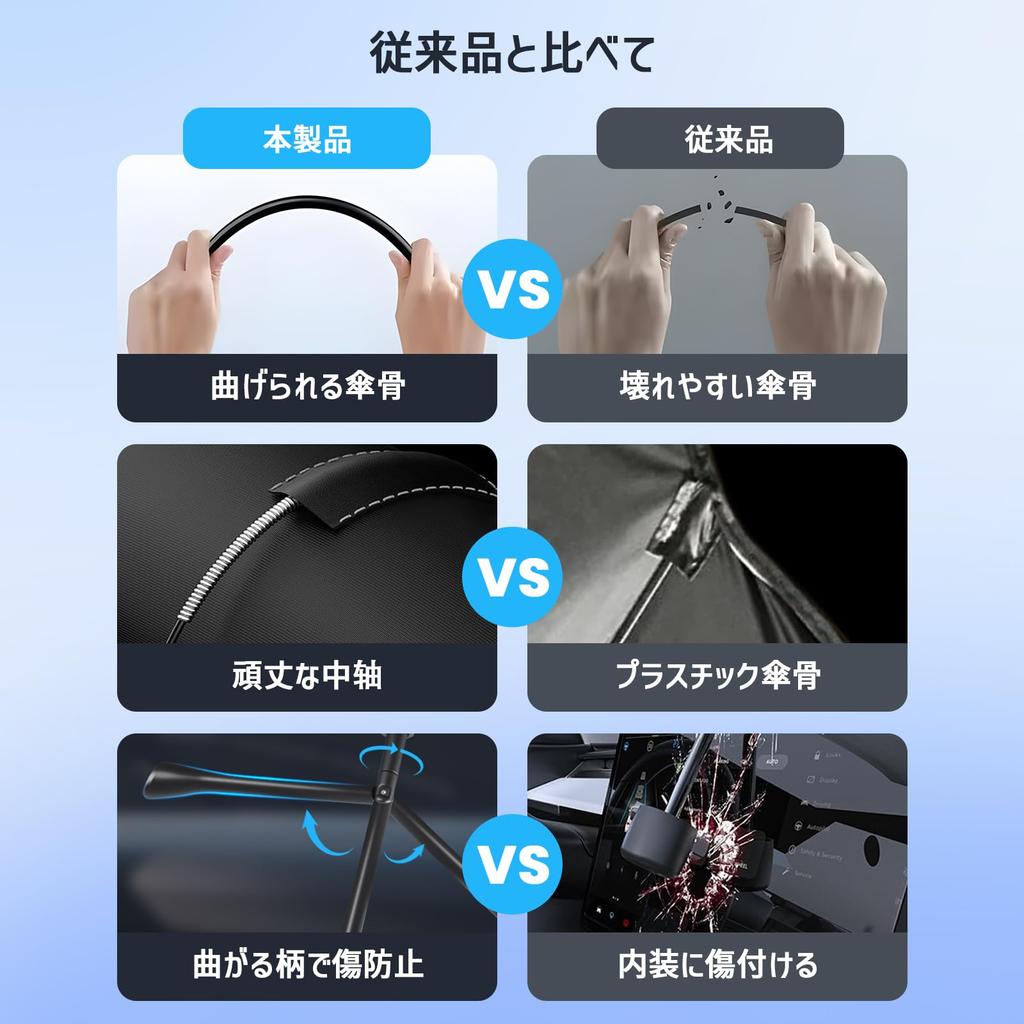 Upgraded Model Heatwave Car Sunshade for Toyota 90 Series 10 Ribs Light Heat UV Flexible Center Pole Easy Installation Prevents Interior Deterioration