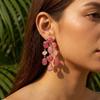 Orecchini Pendenti in Resina e Pietra Stile Bohemien Multicolore Donna Donna