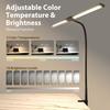 Double-arm LED Desk Lamp, Eye Protection LED Table Lamp with 3 Colours and 10 Brightness Levels, Office Gooseneck Table Lamp
