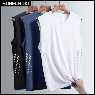 Sommer-Laufweste für Herren, lockeres ärmelloses Shirt, Basketball-Tanktop, Sportbekleidung für Männer, Fitness-Workout-Muskeltop