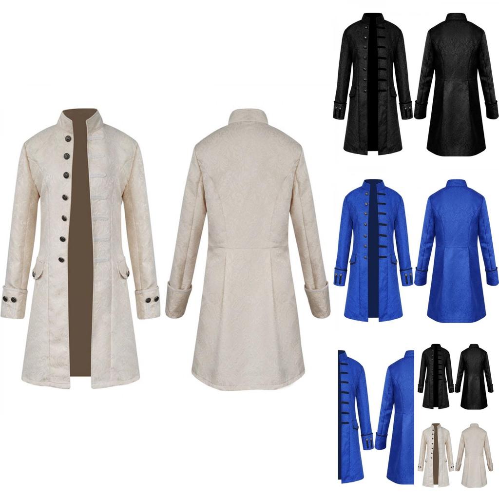 Retro Gothic Victorian Uniform Tailcoat Jacket For Men