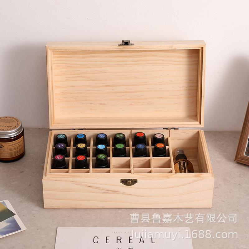 doTERRA Large Capacity Wooden Essential Oil Storage Box with 24+1 Compartments