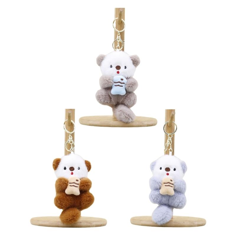 Soft Plush Animal Keychain Plushie Key Ring Compact Design Hanging Ornament For Bags Cars Home Decoration