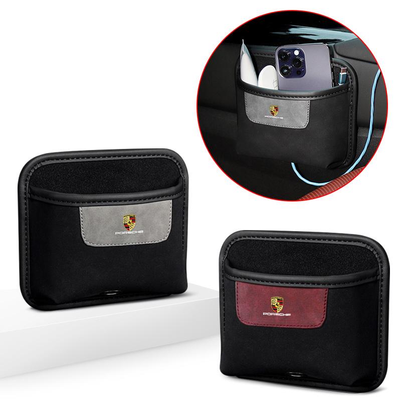 Vintage Bilinteriör Förvaringsficka Väska Sätesspaltlåda För Porsche Panamera Cayenne Taycan 911 718 Macan Carrera-GT 928 944 968