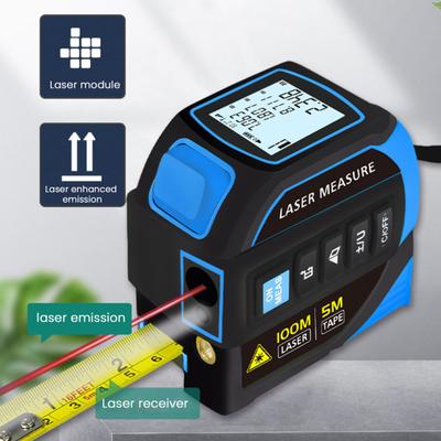 Digitálny meter Vysoká presnosť 40/60/80/100M Ľahký merací nástroj Podsvietený LCD displej Nabíjateľný pre domácich majstrov a stavbu Elektrický merač vzdialenosti