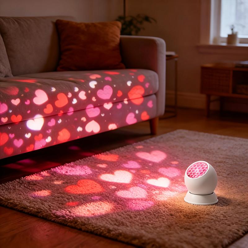Love Heart Projection Lamp Romantic 360 Degree  Adjustable Heart Projector Light For Wedding Proposal Birthday Party Bedroom Decor