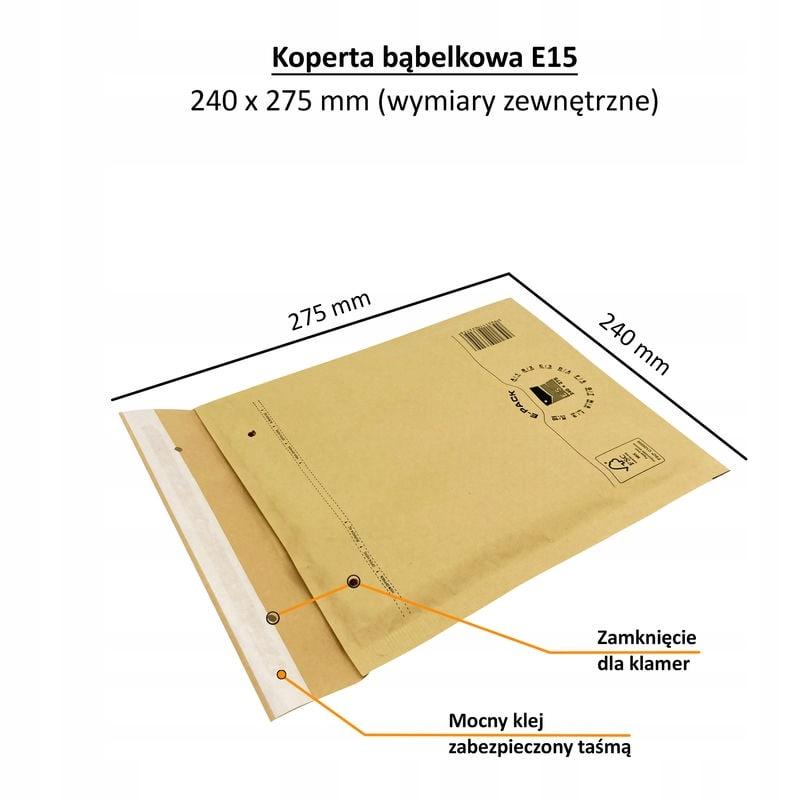 Koperta Bąbelkowa E15 Brązowa X10Szt