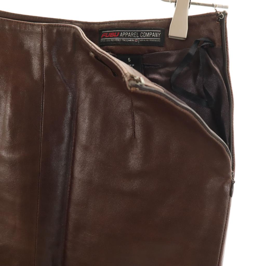FUBU Midi length leather skirt 5 Brown Women Used