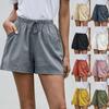Women Solid High Waist Cotton And Linen Shorts Pants Casual Beach Shorts