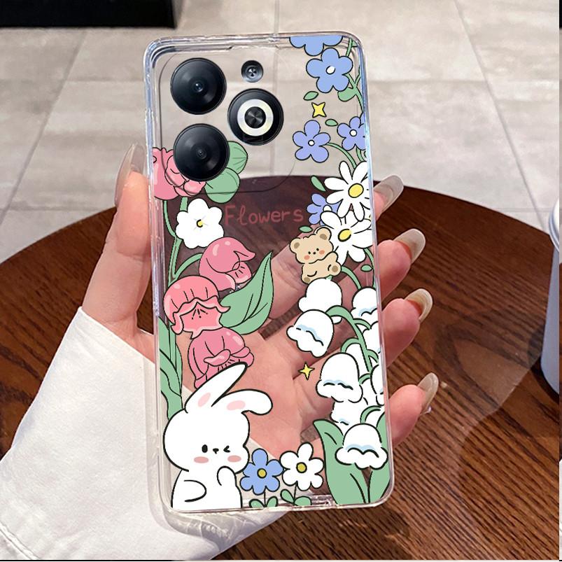 For Tecno Spark 20 KJ5 KJ5n 20C BG7n Back Cover for Tecno Spark 20C Case Clear Luxury Cute Love Rabbit Funny Silicone Phone Case